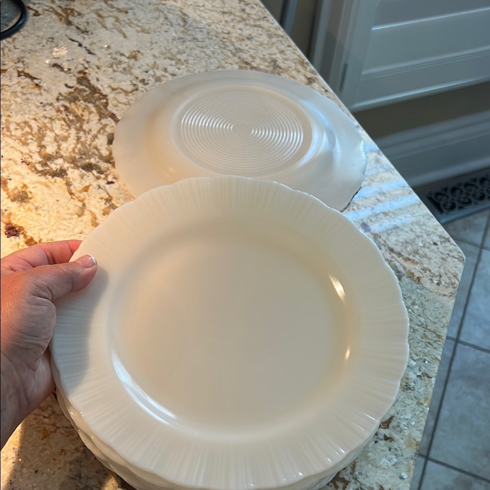 COREX Vintage Canadian Milk glass plates